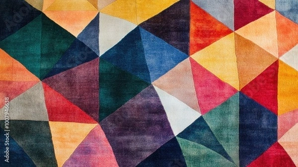 Fototapeta Colorful Geometric Pattern Fabric Design