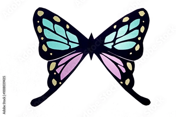 Obraz 切り絵のカラフルな蝶