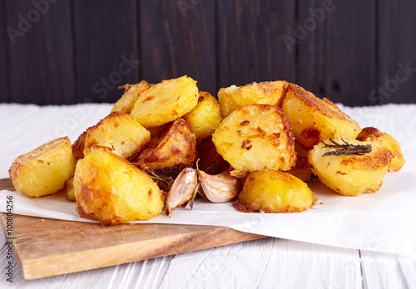 Obraz Perfect roasted potatoes with spices and herbs