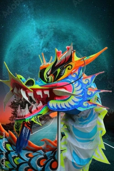 Obraz chinese dragon statue
