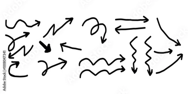 Obraz set of hand-drawn arrows icon