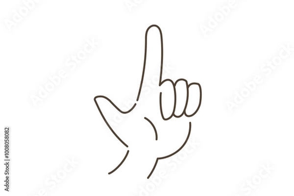 Fototapeta シンプルな手の線画イラスト