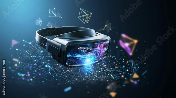 Obraz Virtual Reality Headset and Futuristic Elements