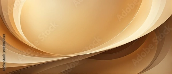 Obraz Abstract Golden Swirls - Modern Design with Smooth Flowing Curves and Layers for Decoration