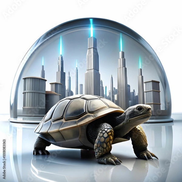 Obraz common box turtle, isolated on white