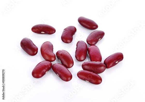 Obraz red beans on white background