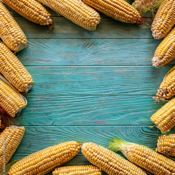 Obraz AI art, frame made of lots of corn