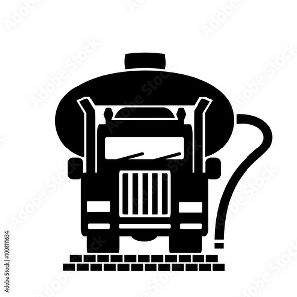 Fototapeta Vector illustration, logo, car icon for septic tank. Isolated on a white background.