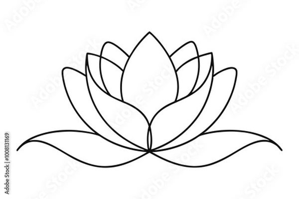 Fototapeta Elegant Lotus Line Art Vector