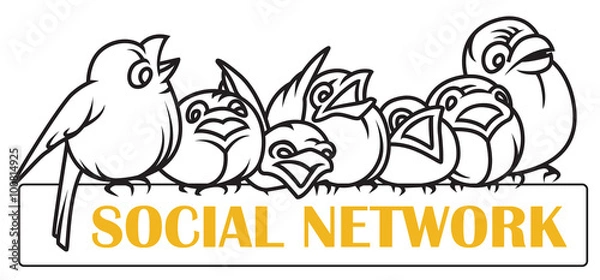 Fototapeta Stock illustration. Flat infographic. Social network