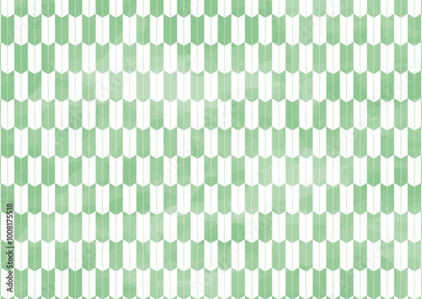 Fototapeta 矢絣柄　水彩風　緑