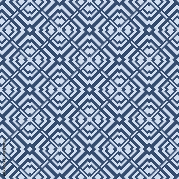 Fototapeta Japanese Square Diamond Net Vector Seamless Pattern