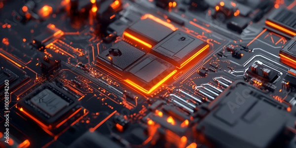 Fototapeta High-Tech Computer Chip Technology