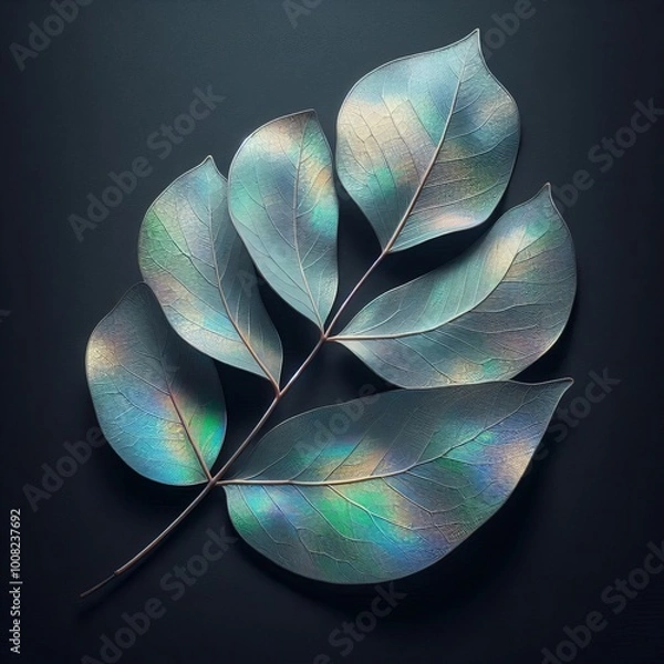 Fototapeta Eucalyptus Leaf A large aromatic eucalyptus leaf falling its hol