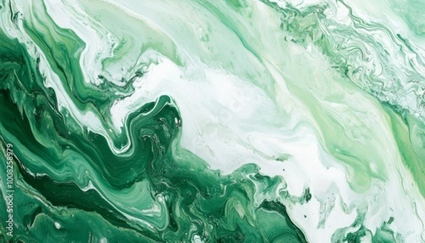 Fototapeta Abstract green and white marble texture background.