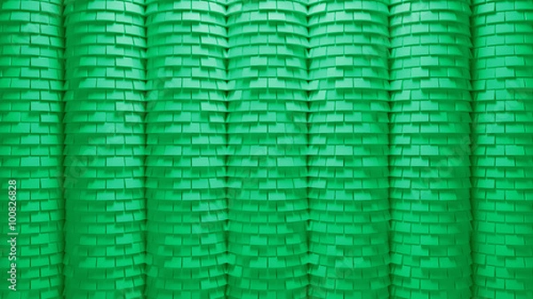 Obraz 3d generated abstract background, rendered surface with brick displacement facture