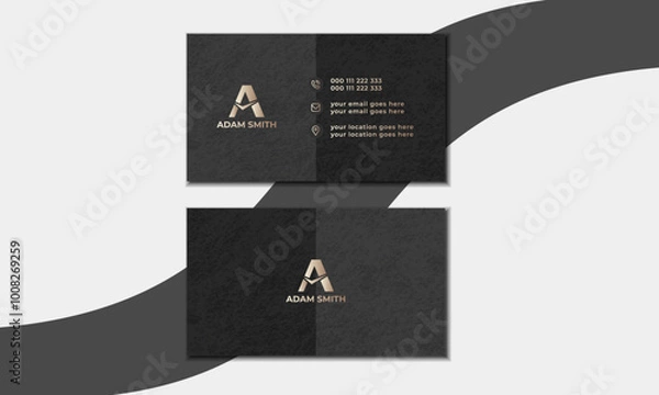 Obraz Golden color business card design template