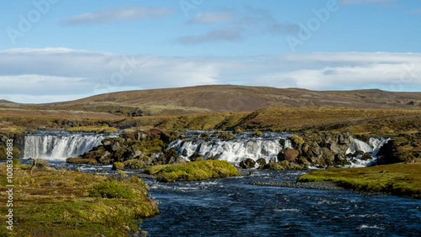 Obraz landscape with river and mountains