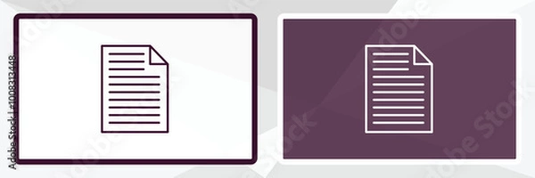 Obraz data page outline icon. Linear vector from computer concept. Thin line white and black data page icon isolated on white and dark background