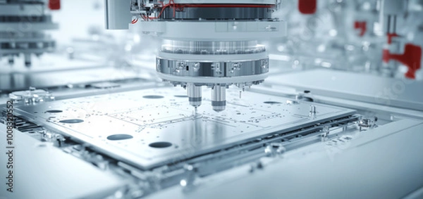 Fototapeta precision milling. future factory.
