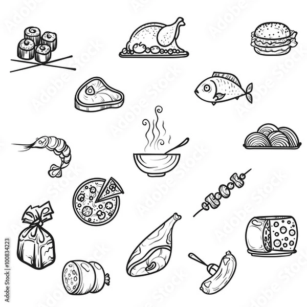 Obraz Hand drawing.Icons products .