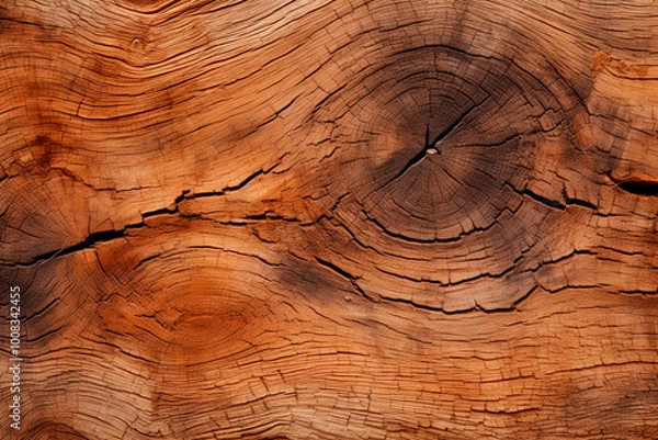 Fototapeta Brushed wood plank with a smooth yet slightly ridged texture, perfect for modern interior designs