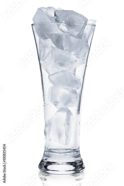 Fototapeta Glass full of ice isolated on white