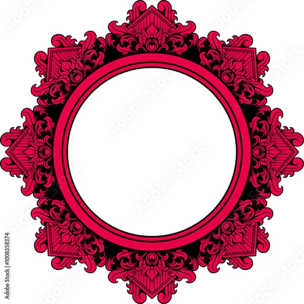 Fototapeta Circle ornament frame for wedding. Vector illustration