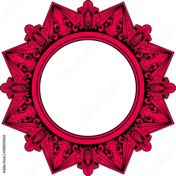 Obraz Circle ornament frame for wedding. Vector illustration