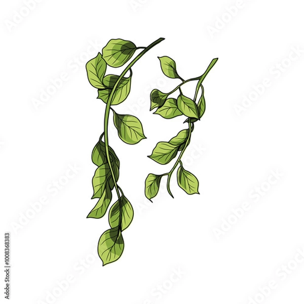 Obraz Ivy leaf vector in many color and texture