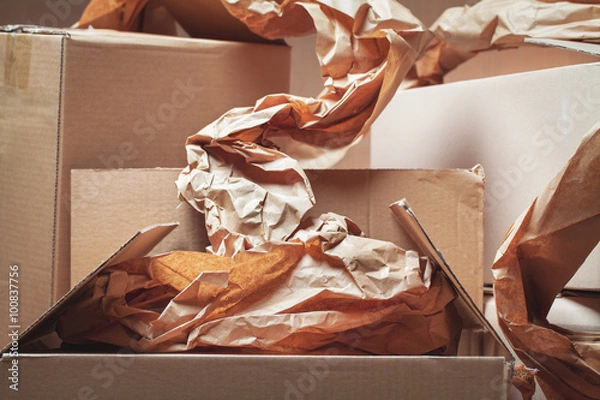 Obraz Używane tekturowe pudełka