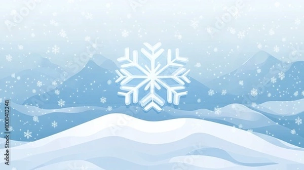 Fototapeta a snowy landscape with mountains in the background