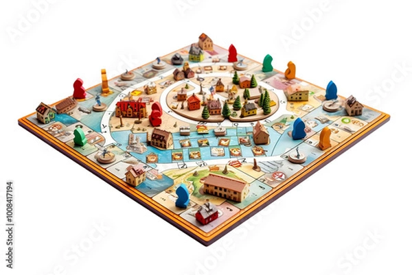Fototapeta Educational Board Game Isolated on Transparent Background