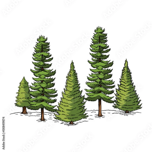 Obraz Pine Trees Plant Vector