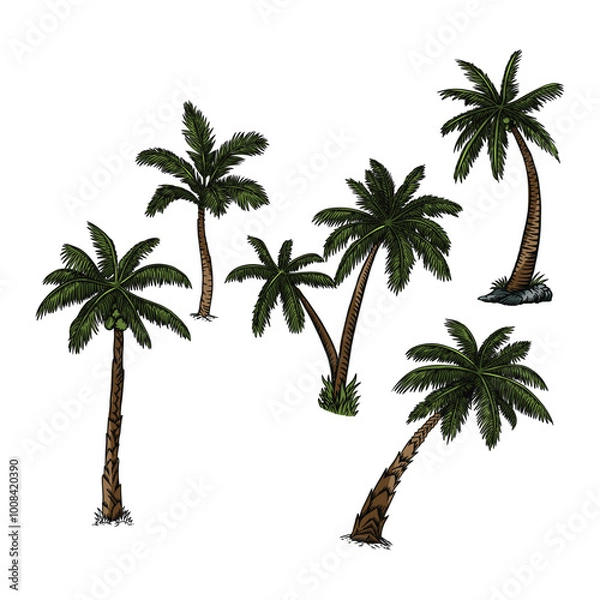 Obraz coconut tree in vector illustration