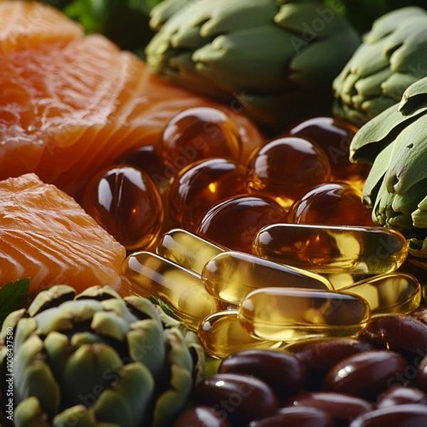 Obraz Nutrient-Rich Foods and Supplements