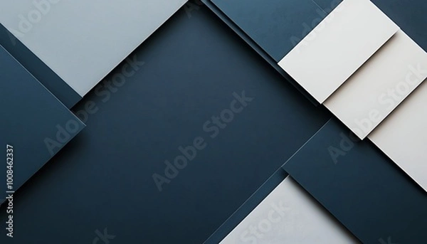 Fototapeta Abstract Geometric Shapes in Blue and White