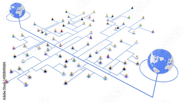 Obraz Cartoon Crowd, Link World Couple