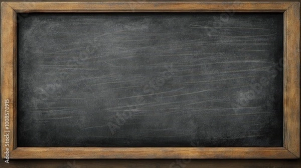 Fototapeta Blank Chalkboard in Wooden Frame for Creative Use