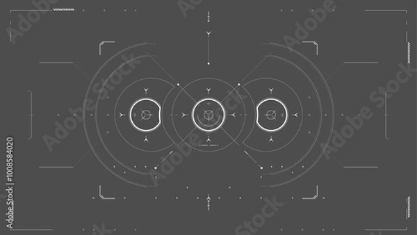 Fototapeta Sci-fi, FUI, UI, futuristic UI, GUI, HUD. Ready to animate. 