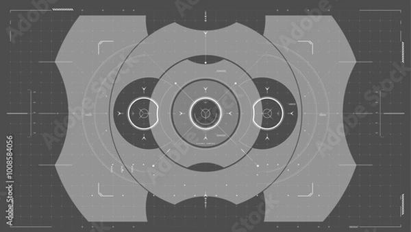 Fototapeta Sci-fi, FUI, UI, futuristic UI, GUI, HUD. Ready to animate.