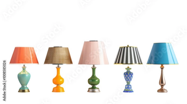 Fototapeta Set of Retro lamps on white background