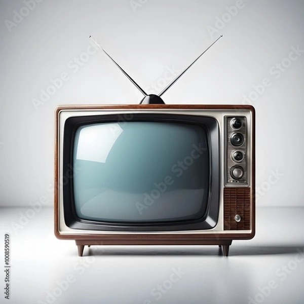 Fototapeta Customizable Retro TV Mock-Up with Blank Screen