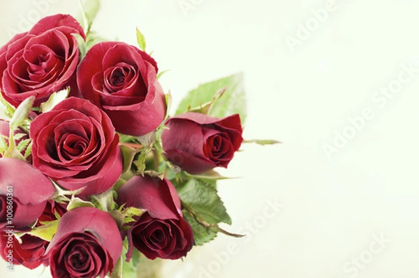 Obraz Bouquet of beautiful roses in vase
