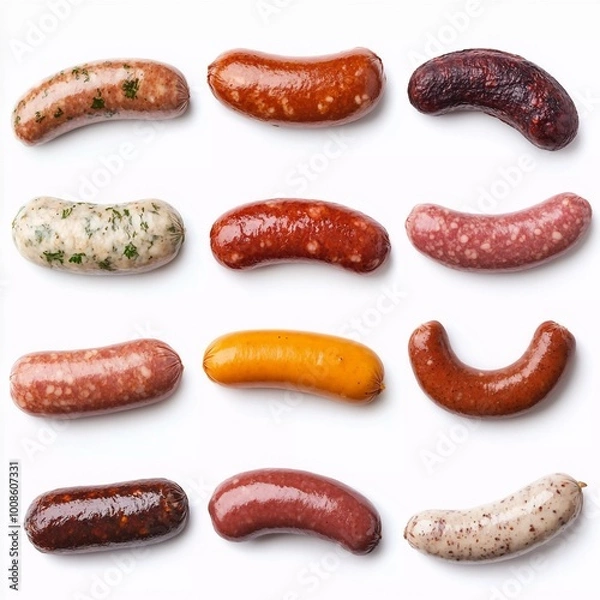 Fototapeta Different types of sausages