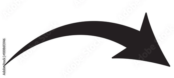 Fototapeta black arrow icon on white background. flat style. arrow icon for your web site design, logo, app, UI. arrow indicated the direction symbol. curved arrow