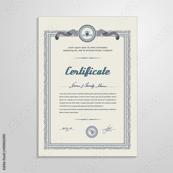 Obraz Certificate, Diploma, design template