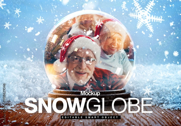 Obraz Christmas Snow Globe Mockup Layout