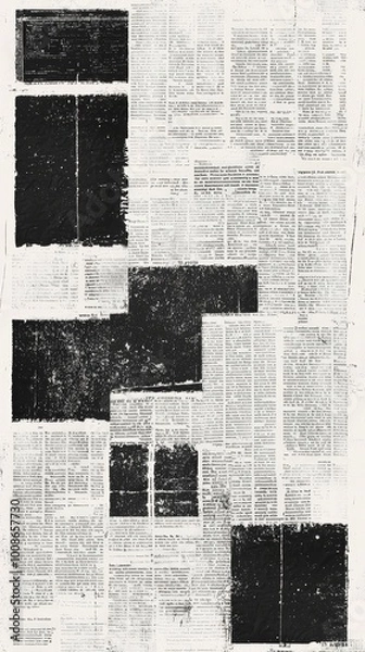 Obraz Blacked out newspaper text