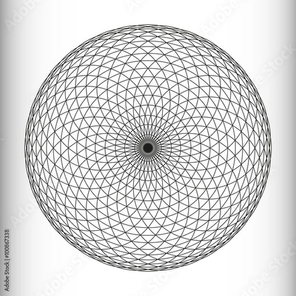 Fototapeta Monochrome elegant pattern. Black and white geometric circular pattern.